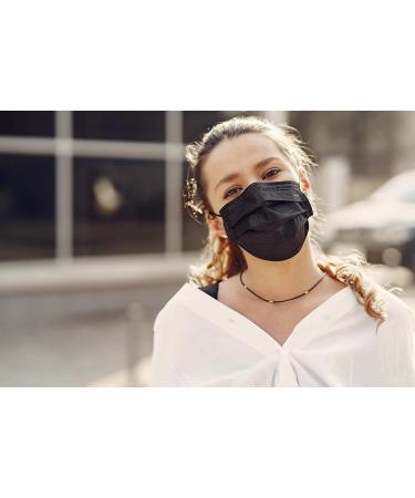 MagiCare Black Disposable Face Masks Made in USA - 50ct Box | Premium 3 Ply for Adults - Soft, Breathable & Comfortable - Buy Online on SooperMarket.com