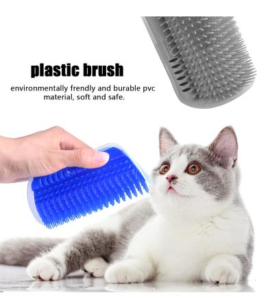 Pinsheng Cat Self Groomer 2 Pack Wall Corner Massage Comb with Catnip Pouch Grooming Comb Brush Massage Tool for Cats with Long and Short Fur(Blue&Gray) - Buy Online on SooperMarket.com