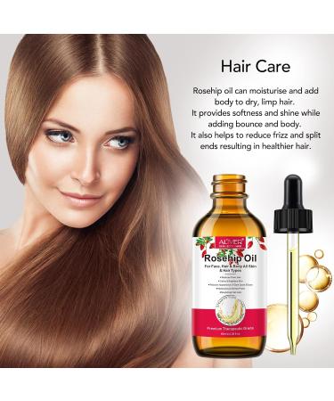Rosehip Oil 60 ml Natural Cold Pressed Oil Moisturizing Natural Hair Care Brightens Scars Reduces Fine Face Lines Suitable for Face Hair and Body - Buy Online on SooperMarket.com