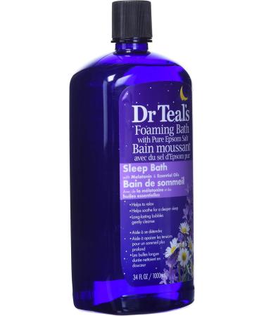 Dr Teal's eucalyptus & spearmint foaming bath 1000 Milliliter & Melatonin Seep Bath| Foaming Bath With Pure Epsom Salt 1000 ml. Foaming Bath + Seep Bath - Buy Online on SooperMarket.com