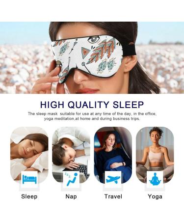 Haskirky Light Blocking Eye Mask for Adults - Breathable and Adjustable for Travel, Yoga, Meditation - Deep Sleep Goodies Vintage Bohemian Design - Buy Online on SooperMarket.com