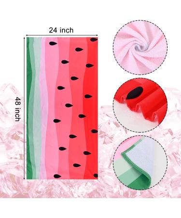 Watermelon Beach Towel 24x48 - Lightweight Microfiber Towel for Kids, Girls, and Women - Quick Dry, Sand-Free - Red Watermelon Design - Ideal for Swim, Bath, Pool, Beach - Clearance Sale - Buy Online on SooperMarket.com
