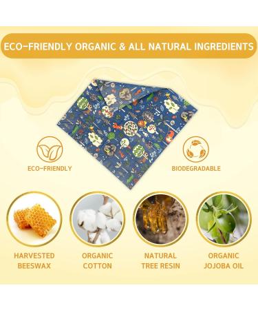 Organic Beeswax Wrap 9-Pack for Eco-Friendly Food Storage - Forest Animals Design - Buy Online on SooperMarket.com