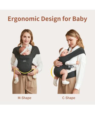 MOMTORY Newborn Baby Carrier | Cozy Wrap with Hook&Loop | Adjustable & Soft Fabric | Deep Grey - Buy Online on SooperMarket.com