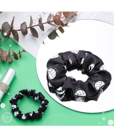 24 Piece Black Volleyball Hair Scrunchies Set - Silk Satin Elastic Hair Ties for Players Teams - Perfect Sports Gift for Girls & Women - Buy Online on SooperMarket.com