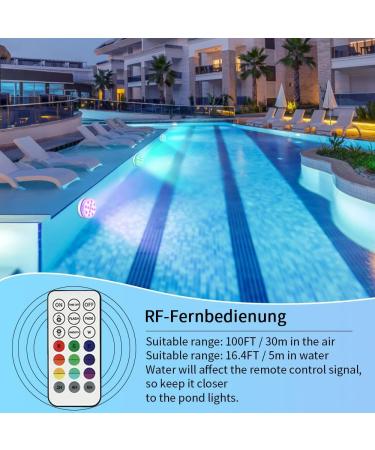 Yotun Underwater LED Pool Lights - 4PCs RGB Color Changing with RF Remote Control | IP68 Waterproof Suction Cup Decorative Lights for Pools & Ponds - Buy Online on SooperMarket.com