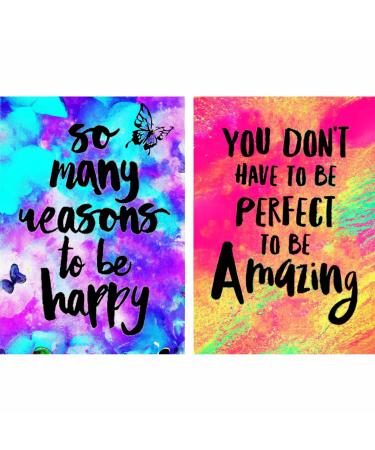 Yomiie 2 Pack 5D Diamond Painting Letter Full Drill by Number Kits Colorful Amazing & Happy Letter Paint with Diamonds Art Rhinestone Embroidery Cross Stitch Craft for Home Decoration(12x16 inch) Yomiie Art-001