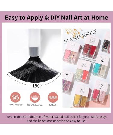 Purple Nail Polish 2 in 1 Quick Dry & Long Lasting Nail Varnish Water Based Breathable Natural Nail Polish No Need Baking Pearl Nail Polish Nail Paint for DIY Nail Art Violet - Buy Online on SooperMarket.com
