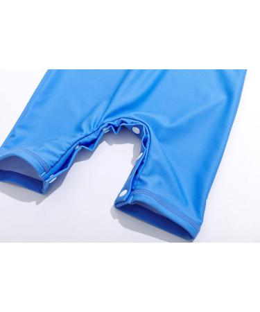 BONVERANO Baby Boys Swimsuit | Short-Sleeve Zipper One Piece with UPF 50+ Sun Protection | 9-12 Months Blue Pocket - Buy Online on SooperMarket.com