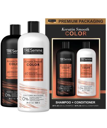 TRESemm Keratin Smooth Color Shampoo & Conditioner - Anti-Fade Anti-Frizz for Color-Treated Hair (28 Oz) | Buy Internationally Online - Buy Online on SooperMarket.com