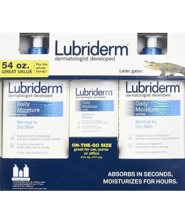 Lubriderm Dermatologist Daily Moisture Lotion for Normal to Dry Skin 3 Pack Value Pack