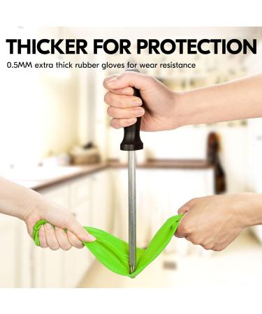 Vgo Reusable Long Sleeve Dishwashing Gloves, Size L Green - 1 Pair | Thick Latex Cleaning Gloves for Kitchen, Washing, Painting, Gardening, Pet Care - Buy Online on SooperMarket.com