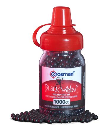 Crosman CBW1K Black Widow 4.5mm Black-Coated BBs In EZ-Pour Bottle (1000-Count)