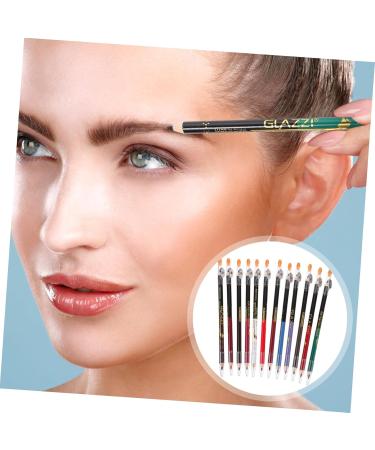 Gogogmee 12pcs Lip Liner Eyeliner Eyebrow Pen Eyeliner Black Eyebrow Precision Brush Wooden - Buy Online on SooperMarket.com