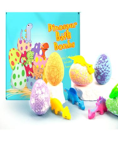 Bath Bombs for Kids with Surprise Toys Inside 6Pcs Organic Bath Bomb Set Dinosaur Bath Fizzers Ball Gift for Boys Girls Ages 3 4 5 6 7 8 Gifts for Kids Birthday Christmas Party Favors (100gx6)