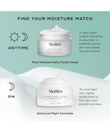 Medik8 Total Moisture Daily Facial Cream - Hydrating Peptide Moisturizer with Hyaluronic Acid for Plump Skin - Supports Skin Barrier - 1.6 oz - Shop Internationally - Buy Online on SooperMarket.com