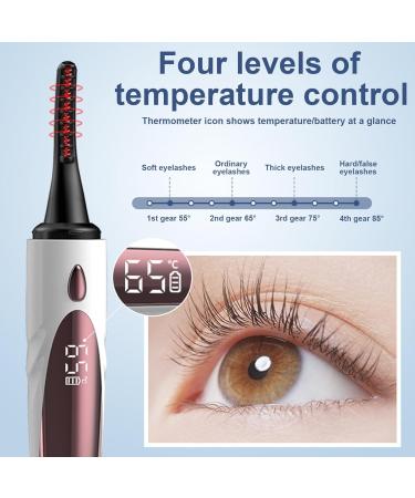 Heated Eyelash Curler Double-Sided Anti-Burn Electric Eyelash Curler 4 Temp Settings Heated Lash Curler Rechargeable Eyelash Curlers with Comb for Women Gifts White 1 Set - Buy Online on SooperMarket.com