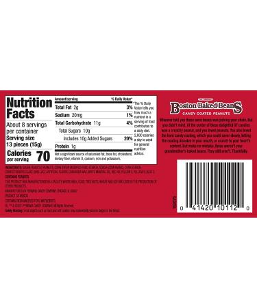 Boston Baked Beans Candy Coated Peanuts 4.3oz - Pack of 12 | Crunchy & Delicious Treats - Buy Online on SooperMarket.com