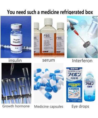 Mini Fridge Insulin Cooler Built in Rechargeable Lithium Battery Suitable for Insulin Serum Eye Drops Storage Travel Airplane 220V-Battery*1 Battery*1 220v - Buy Online on SooperMarket.com