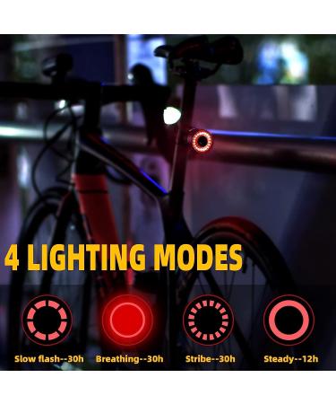 ROCKBROS USB Rechargeable Bike Tail Light | Auto On/Off Sensor | IPX6 Waterproof | 4 Light Modes - Cycling Safety Light for Night Riding - Buy Online on SooperMarket.com
