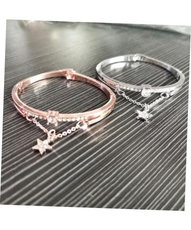 MAGICLULU Star Hand Jewelry Gemstone Bracelets Cuff Bracelet Sun and Moon Bracelet Star Women Bracelet Womens Bracelets Bracelet for Women Crystal Bead Bracelet Pendant Miss Vintage Silver 19.5*1.2cm - Buy Online on SooperMarket.com