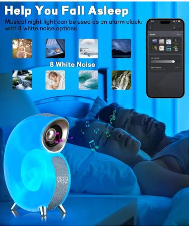 Bestyijo Daylight Alarm Clock | Sunrise Sunset Simulation Bluetooth Audio 8 White Noise Options & 4 Alarms - Perfect Bedside Lamp for Relaxed Mornings - Buy Online on SooperMarket.com