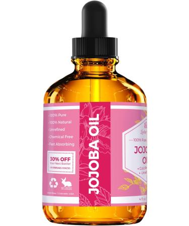 Leven Rose Jojoba Oil 4 oz - Pure, Cold Pressed, Natural Moisturizer for Skin, Hair, Body, Nails - Buy Online on SooperMarket.com