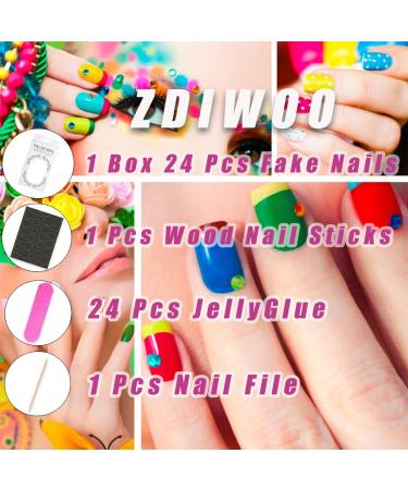 Shop Long Stiletto Press on Nails - Gold Glitter French Tip with Rhinestones | Luxury Artificial Acrylic Fake Nails for Women & Girls | Full Cover Stick-On Manicure Decorations - Buy Online on SooperMarket.com