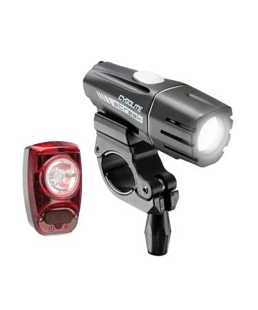 Cygolite Streak 450 Lumen Headlight & Hotshot SL 50 Lumen Tail Light USB Rechargeable Bike Light Combo Set 450 Lumens Front / 50 Lumens Rear Black / Red