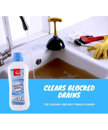 Drain and Plug Unblocker Effectively Removes Blockages Liquid Cleaner for Blocked Drain Pipes in Sinks or Shower Traps -2 x 350ml & 12 Pack Drain Sticks - Buy Online on SooperMarket.com