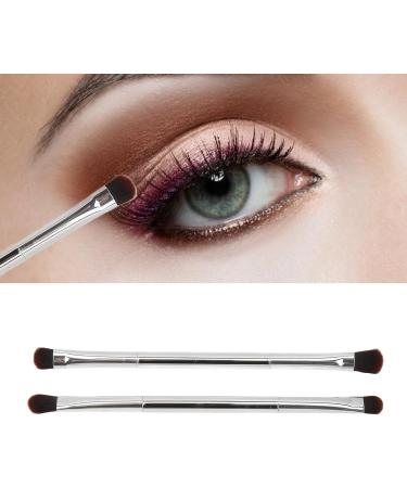 Eyeshadow Brush Silver Professional Soft Hair Eyelid Brush Double Ended Ergonomic for Makeup Artist for Home - Buy Online on SooperMarket.com
