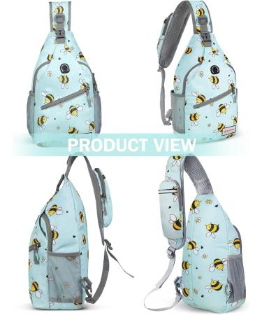 ZOMAKE Sling Bag - Water Resistant Mini Crossbody Chest Bag for Travel, Bee Blue - Buy Online on SooperMarket.com