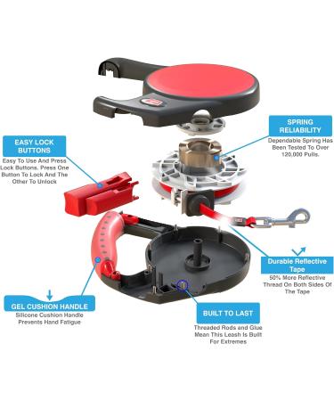 Retractable Gel Pet Leash Handle - Red Medium | Dog Leash - Buy Online on SooperMarket.com