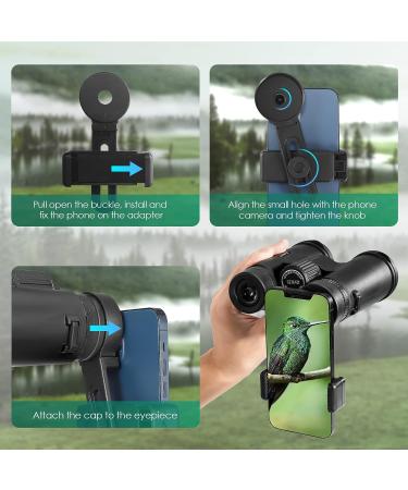 CAMMOO 12x42 HD Binoculars - IPX7 Fog & Waterproof - Bright BAK-4 Prism - Universal Phone Adapter - Bird Watching & Hunting - BLACK - Buy Online on SooperMarket.com