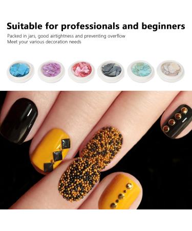 6 Boxes Irregular Seashell Slices Nail Art Glitter Sequins Seashell Nail Glitter Sequins 3D Nail Art Crushed Sea Shell 3D Laser Nail Flakes Irregular Iride - Buy Online on SooperMarket.com