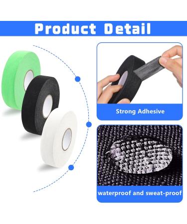 Ningyer 3 Rolls Ice Hockey Tape - Non-Slip Handle Grip for Hockey Tennis & Badminton Rackets (2.5cm x 25m) - Black/White/Green - Buy Online on SooperMarket.com
