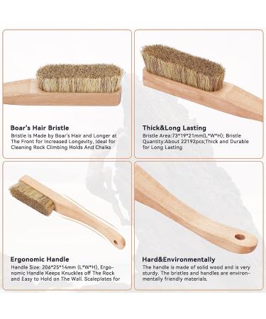 Premium Rock Climbing Brush with Thick Boar's Hair Bristles - Durable Bouldering Brush with Handle | Uni-Sex Gift for Rock Climbers - Buy Online on SooperMarket.com
