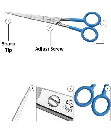 Professional Hairdressing Scissors Hair Cutting Scissors Shears for Barber Salon Home - with Antibacterial Comfort Rubber Grip 100% Stainless Steel (Blue) - Buy Online on SooperMarket.com