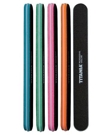 TITANIA professional sand nail file coarse and fine color-sorted 1 pack (1 x 22 g)