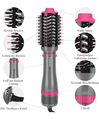 PARWIN PRO BEAUTY 4 in 1 Hair Dryer Brush Set with Ionic Care Technology - Hot Air Styler for Hair Styling - 1000 Watts - Gray - Buy Online on SooperMarket.com
