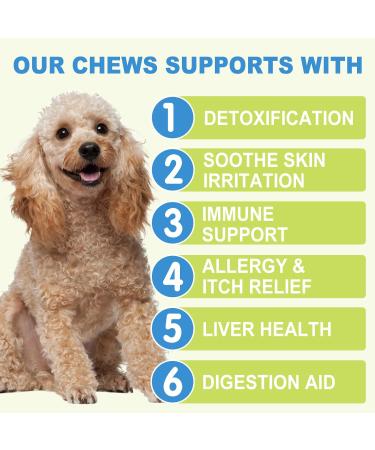 Dog Skin Relief Chews- Itch & Immunity Treats for Allergies - 120 Soft Chicken Flavor Chews - Buy Online on SooperMarket.com