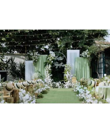 Dusty Sage Sheer Chiffon Fabric 5 Yards - 60 Wide Continuous Solid Color Draping Fabric for Wedding Party Backdrop - Buy Online on SooperMarket.com