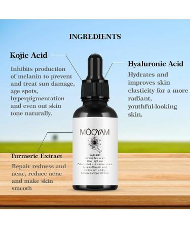 Kojic Acid & Turmeric Dark Spot Corrector Serum | Brightening Face & Body | Sun Spot Remover - 30ml - Buy Online on SooperMarket.com