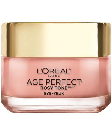 L'Oreal Paris Skincare Rosy Tone Anti-Aging Eye Cream Moisturizer to Treat Dark Circles and Under Eye, Visibly Color Corrects Dark Circles and Brightens Skin, Suitable for Sensitive Skin, 0.5 oz.