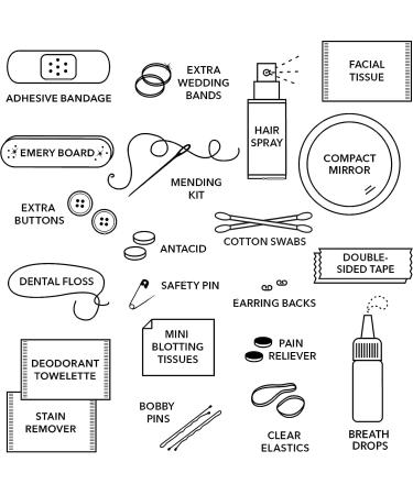 Pinch Provisions Brides Minimergency Kit - Pink Diamond: 21 Essential Wedding Day Items in Compact Zipper Pouch - Buy Online on SooperMarket.com