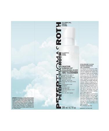Peter Thomas Roth Water Drench Hyaluronic Cloud Makeup Removing Gel Cleanser - Hydrating Facial Cleanser with Hyaluronic Acid - Buy Online on SooperMarket.com