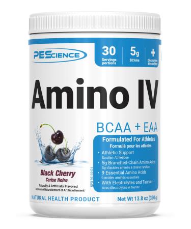 PEScience Amino IV Black Cherry 60 Scoop BCAA and EAA Powder with Electrolytes