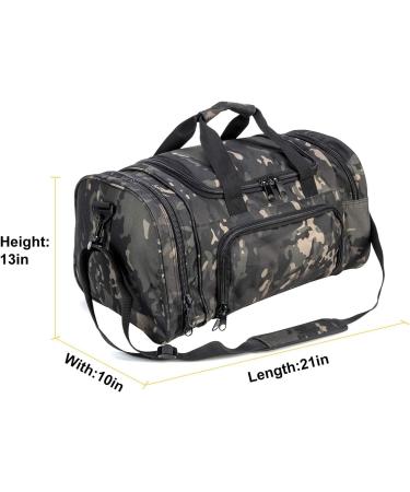 PANS Military Waterproof Duffel Bag with Shoes Compartment - Black Multicam | Tactical Outdoor Gym Bag for Sports Travel & Camping - Buy Online on SooperMarket.com