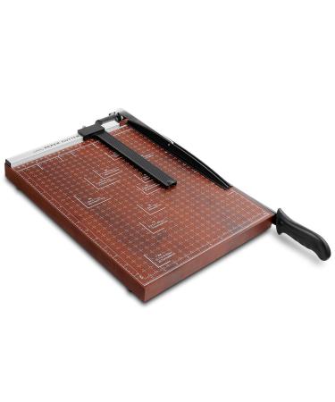 Paper Trimmer, A4 Guillotine Paper Cutter Heavy Duty Photo Guillotine Craft Machine with Security Safeguard for Standard Cutting of Paper, Photos or Labels, Improve Cutting Precision (Red, 38X30cm)