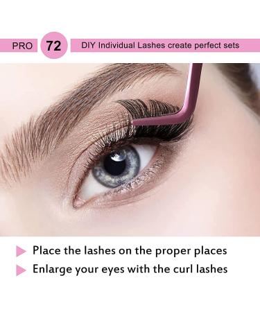 Lash Clusters 72 Pcs Individual Cluster Lashes DIY Extension 8-16mm - Wispy Volume, Thin Band, Reusable & Comfortable - Buy Online on SooperMarket.com